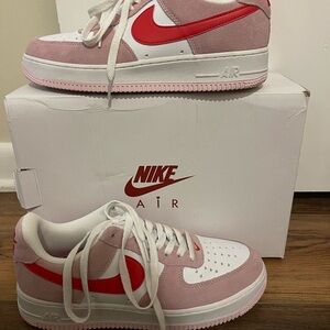 Nike Air Force 1 valentines edition Pink and White Sneakers